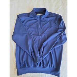 Donald Ross Mens L Pullover 1/2 Zip Blue Softshell Golf Logo Banded Waist Casual